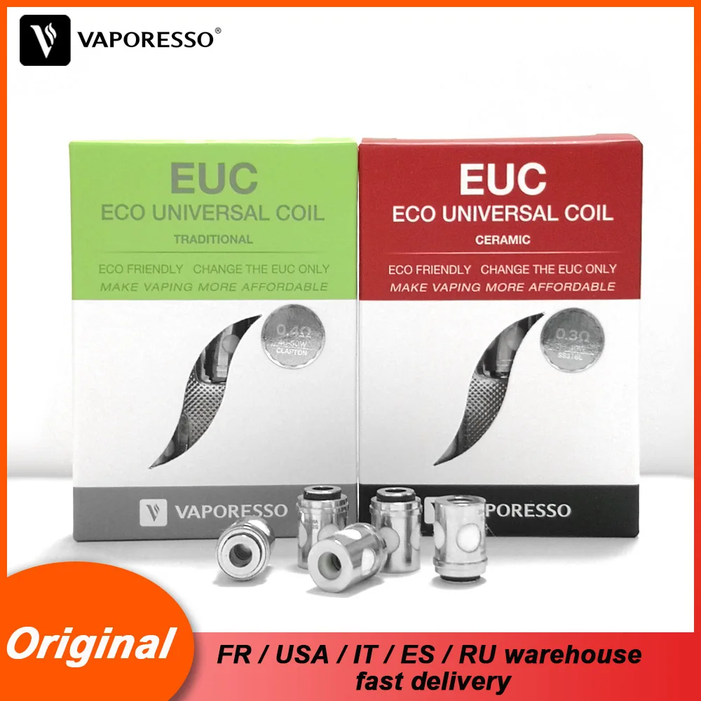 Оригинальная Vaporesso EUC керамическая традиционная катушка SS316L CLAPTON 0,3 0,5 0,6 1,3 Головка Катушки Для Таро Nano Nebula Estoc Target Pro