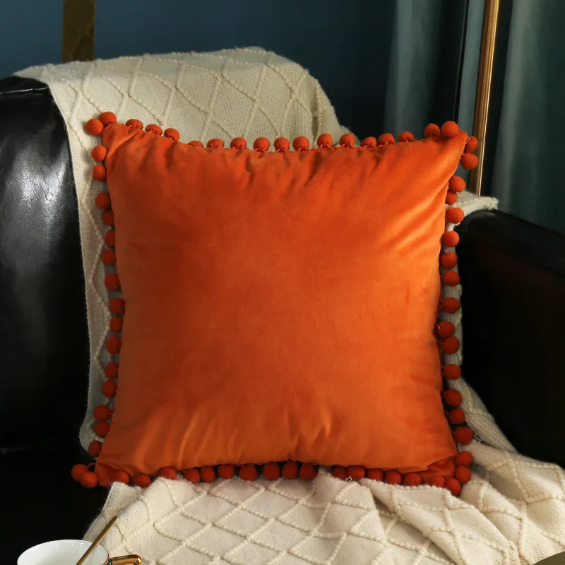 Синяя Подушка современный минималистичный шар для волос наволочка