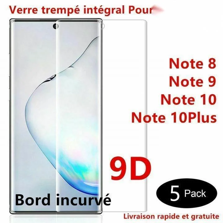 

Vitre Verre Trempe For Samsung Note 8/9/note 10 Plus Film Protection Ecran Intégral