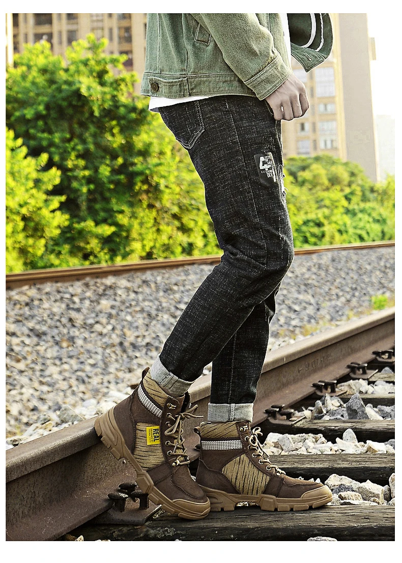Weideng Plus Size 37-45 Genuine Leather Warm Boots Men Casual Winter Outdoor Women Snow Shoes High Quality Lace Up Soft Non Slip