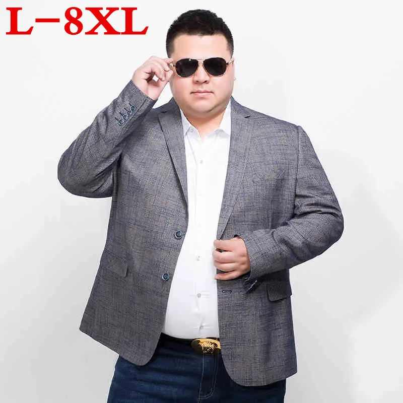 8XL 7XL размера плюс бренд Небесно Голубой Блейзер Для мужчин костюма Veste Homme Новое