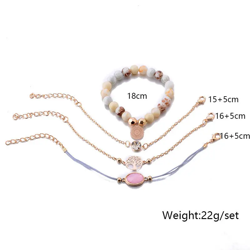 Набор богемных браслетов в стиле бохо круглые браслеты золотистого цвета с