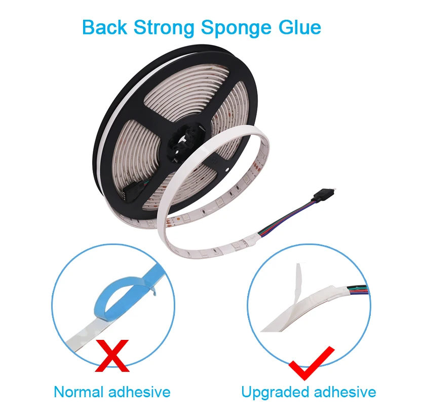 

10m Music LED Strip Light 5050 RGB 12V DC Music Sync Color Changing Remote Control Flexible Led Decoration Strip + Power Adapter