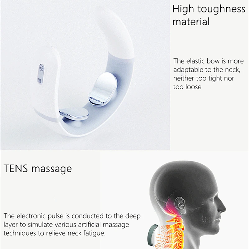 

1Pcs Electric Cervical Massager Intelligent Portable Body Relaxing TENS Deep Tissue Neck Shoulder Pain Relief Massage Device