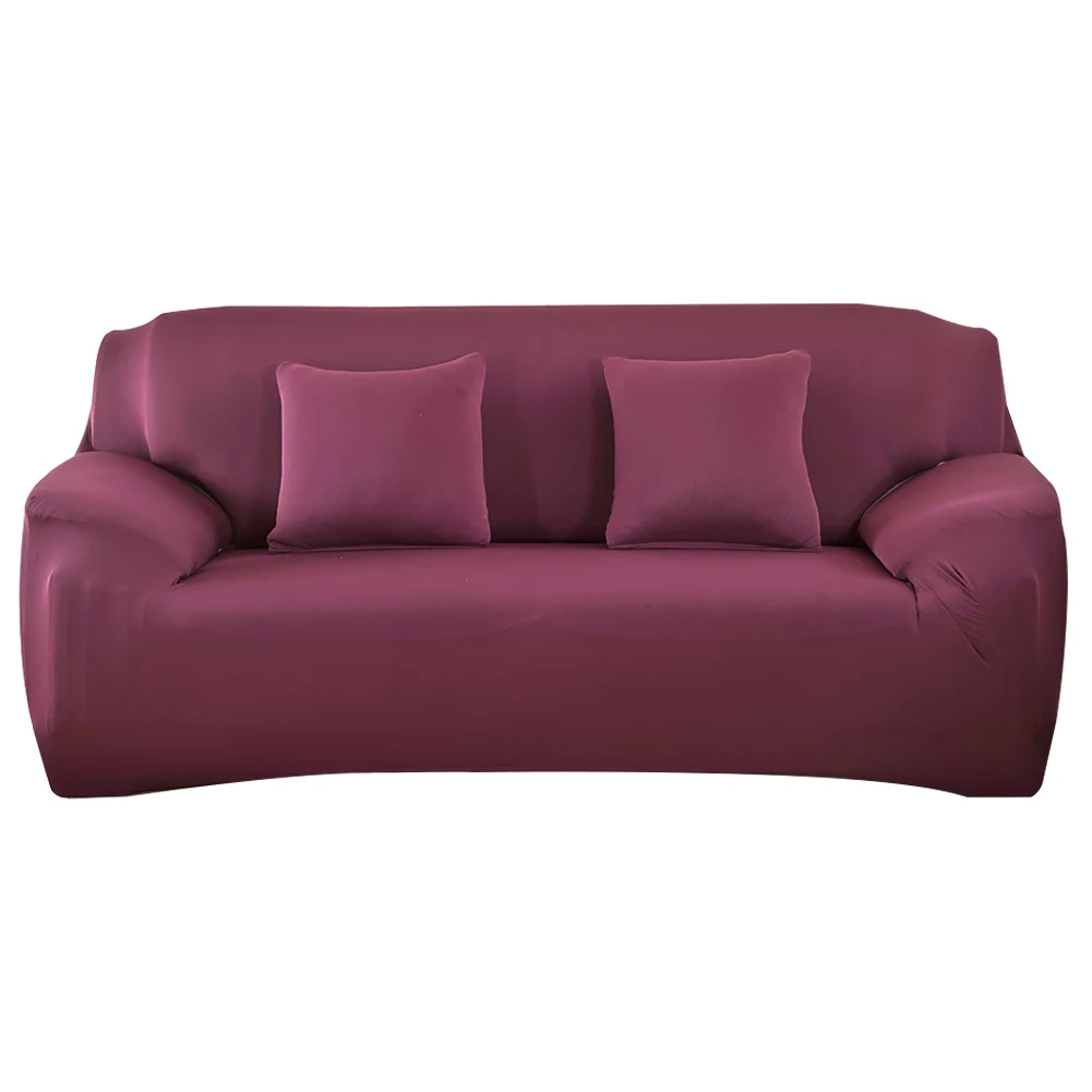 Purple Red Meijuner чехол для дивана сплошной цвет эластичный универсальный чехол все включено противоскользящие Чехлы для дивана полотенце для столовой Y402 - Цвет: Purple Red