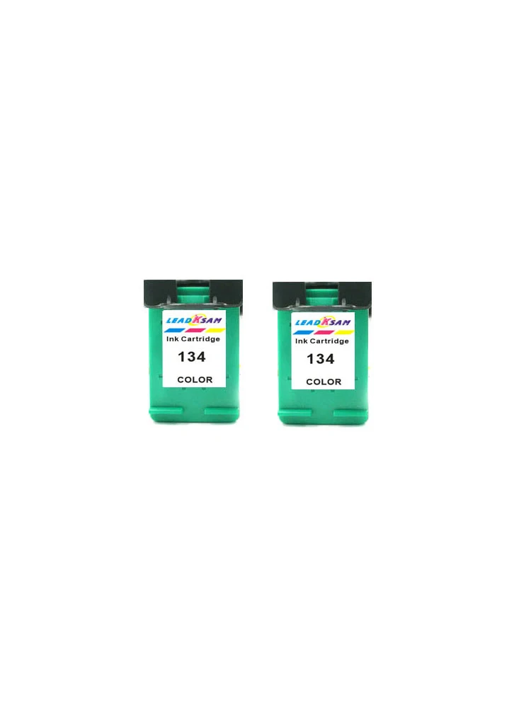 2x чернильный картридж leadksam совместимый с hp134 для 134 Deskjet 6943/6983/5943/D4163 Photosmart