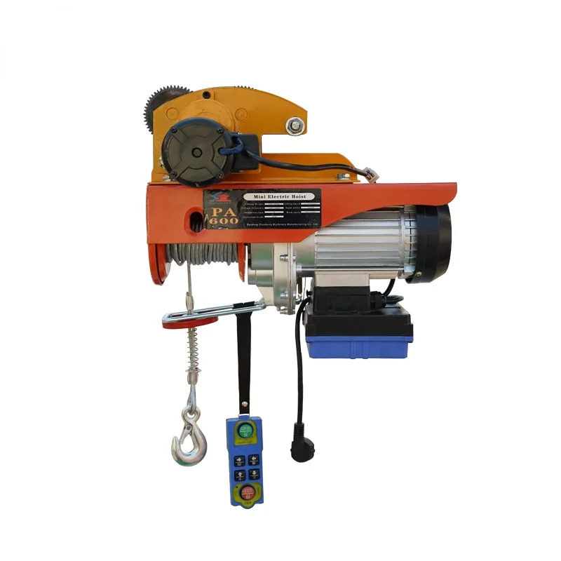 Construction equipment pa600 mini electric hoist 600kg mini lift electric winch hoist with trolley