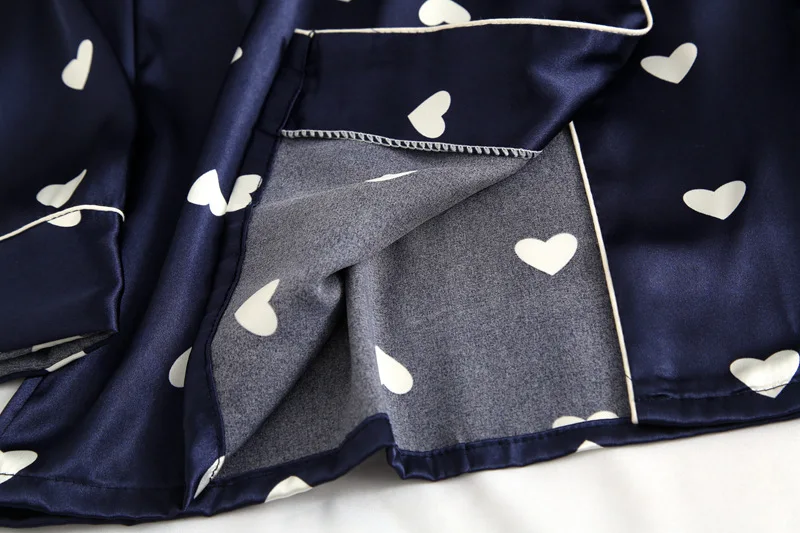 

Pajama for Women 2020 Spring Thin Couple Pajamas Sexy Lapel Silk Long Sleeve Imitation Silk Home Service Sleeping Clothes Women