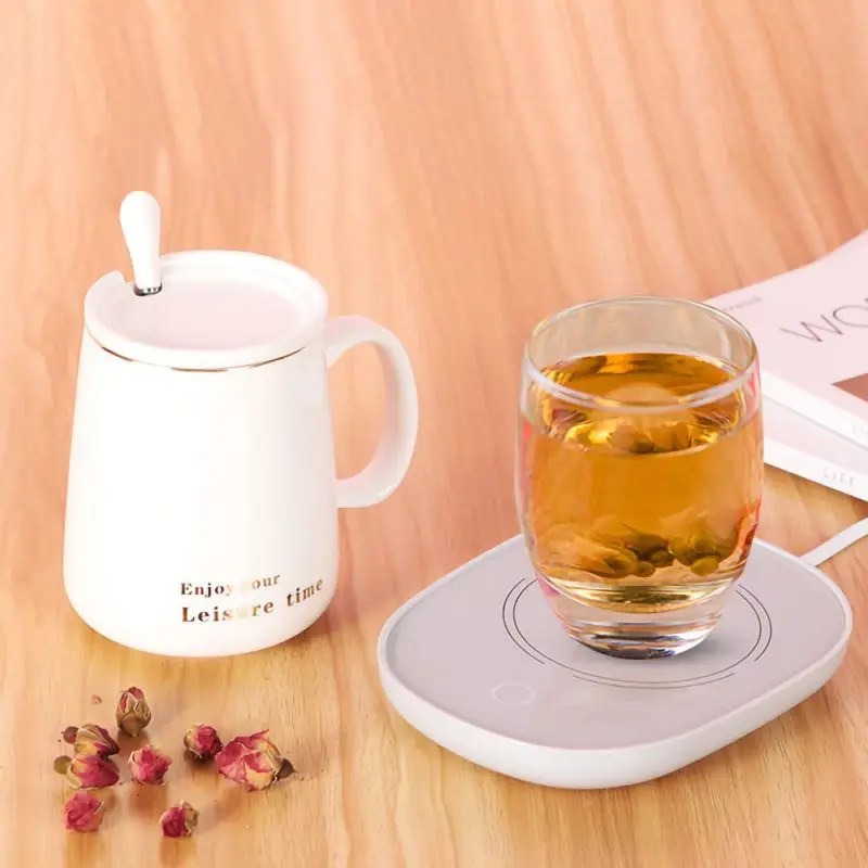 Новинка Популярная USB термоподставка белая подставка с теплой температурой 55