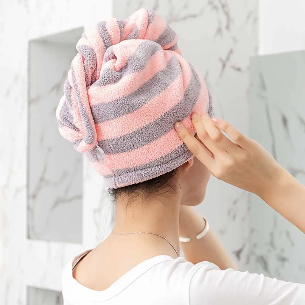 Шапочка для душа полотенце волшебное водопоглощение волос быстросохнущее шапка