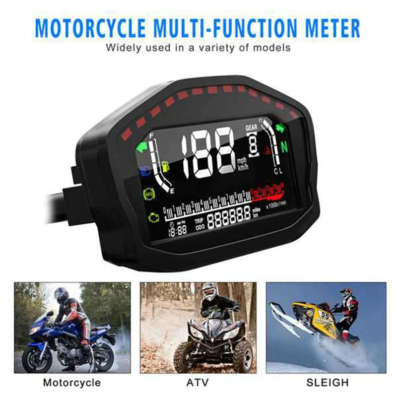 

Universal Motorcycle VA LCD Speedometer Digital Meter Odometer for Honda Ducati Kawasaki Yamaha Speed Meter