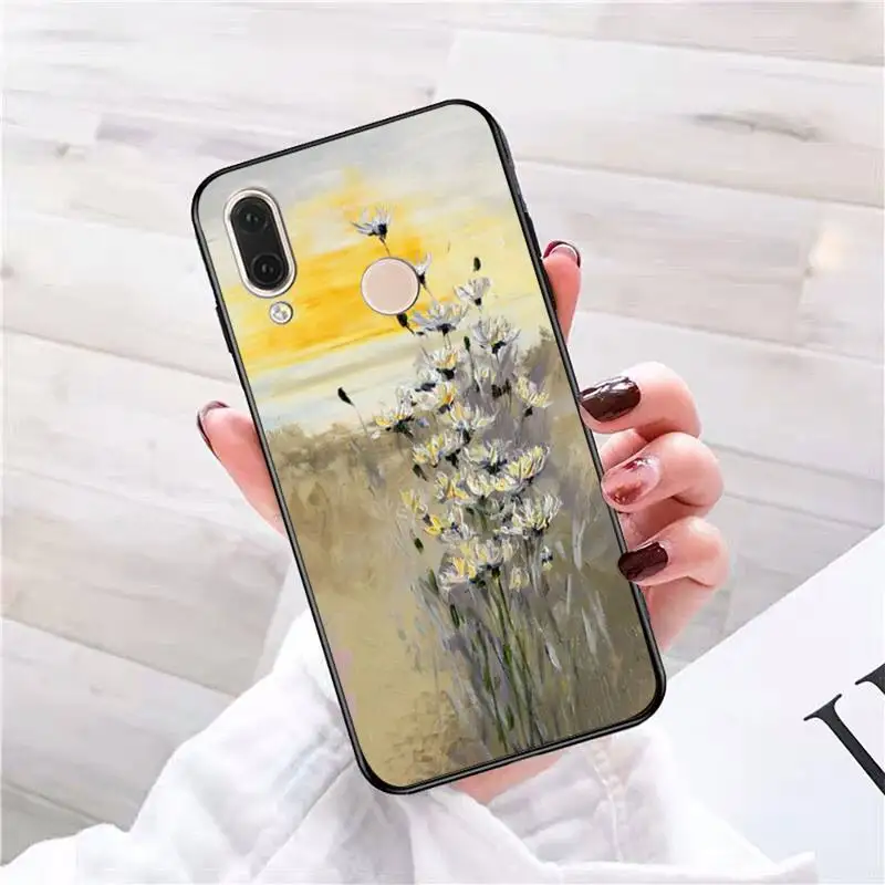 Babaite Vintage paint flowers Cover Black Soft Shell Phone Case For Redmi note 8 8Pro 8T 6pro Redmi 8 7A 6A Xiaomi mi 8 9