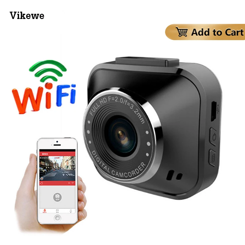 Мини видеорегистратор Автомобильный HD 1080P с Wi Fi и датчиком