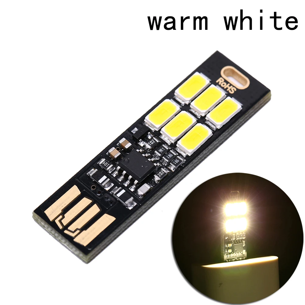 

Sale Mini Pocket Card USB Power 6 LED Keychain 1W 5V Touch Dimmer Warm Light for Power Bank Computer Laptop USB 6 LED Lamp
