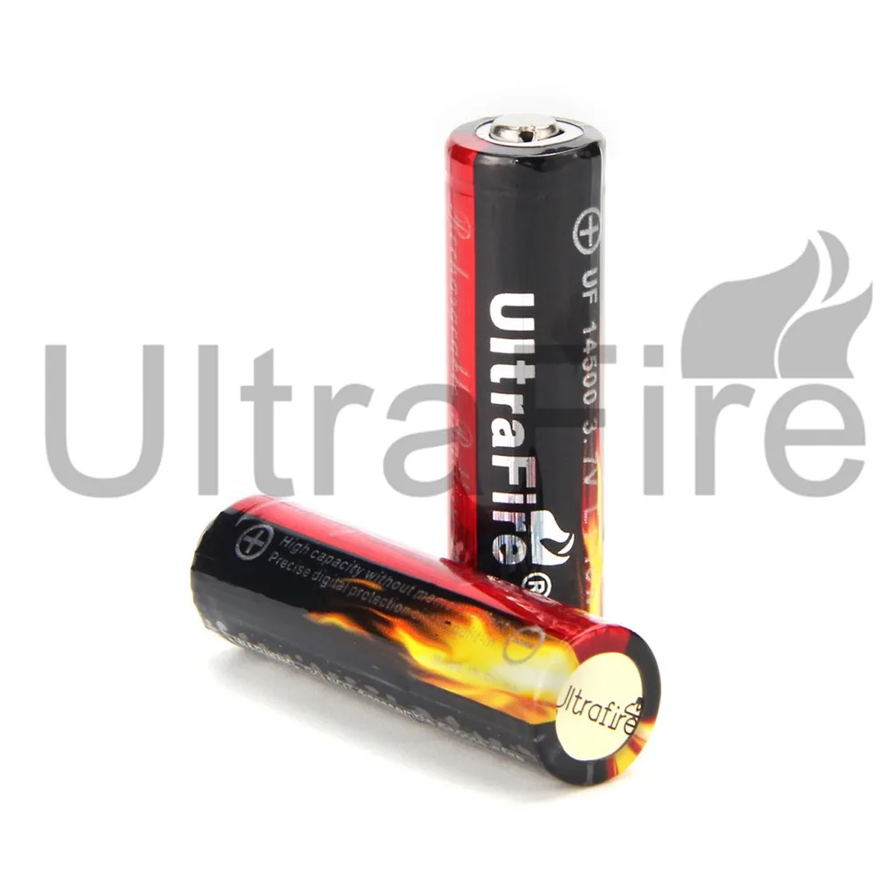 2 шт./компл. светодиодный фонарь UltraFire 14500 900 мА/ч Перезаряжаемые литий Батарея с