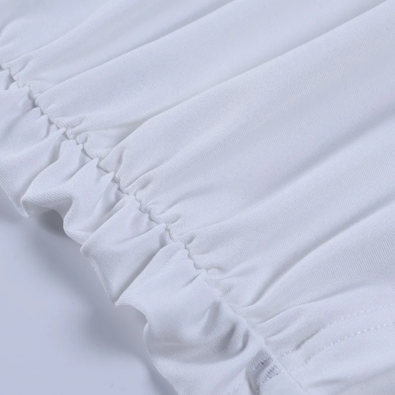 

Women Summer Dress 2021 White Bodycon Dress Draped Sexy Spaghetti Strap Club Night Party Dress