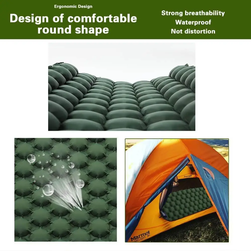Туристический надувной матрас легкий портативный воздушная подушка коврик для