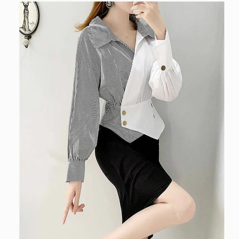 Женская Свободная блузка в полоску Весна 2020|Блузки| |