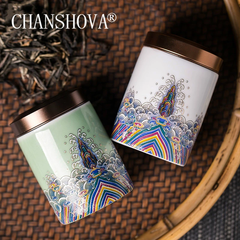 CHANSHOVA дорожная портативная китайская Ретро фарфоровая маленькая чайная канистра