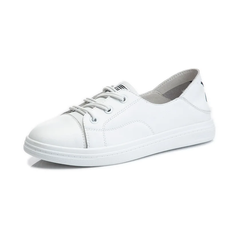

Small white shoes summer 2021 new leisure sports breathable flat sole women's shallow mouth versatile leather women's shoes