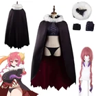 Костюм горничной-дракона ируру из аниме Мисс Кобаяши, Женский костюм для Хэллоуина, черный топ, плащ, полный комплект