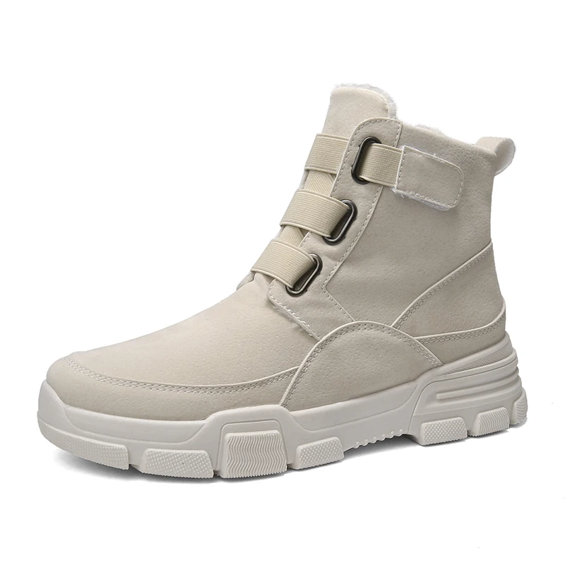 Модные фирменные дизайнерские мужские ботинки бархатная теплая зимняя обувь из