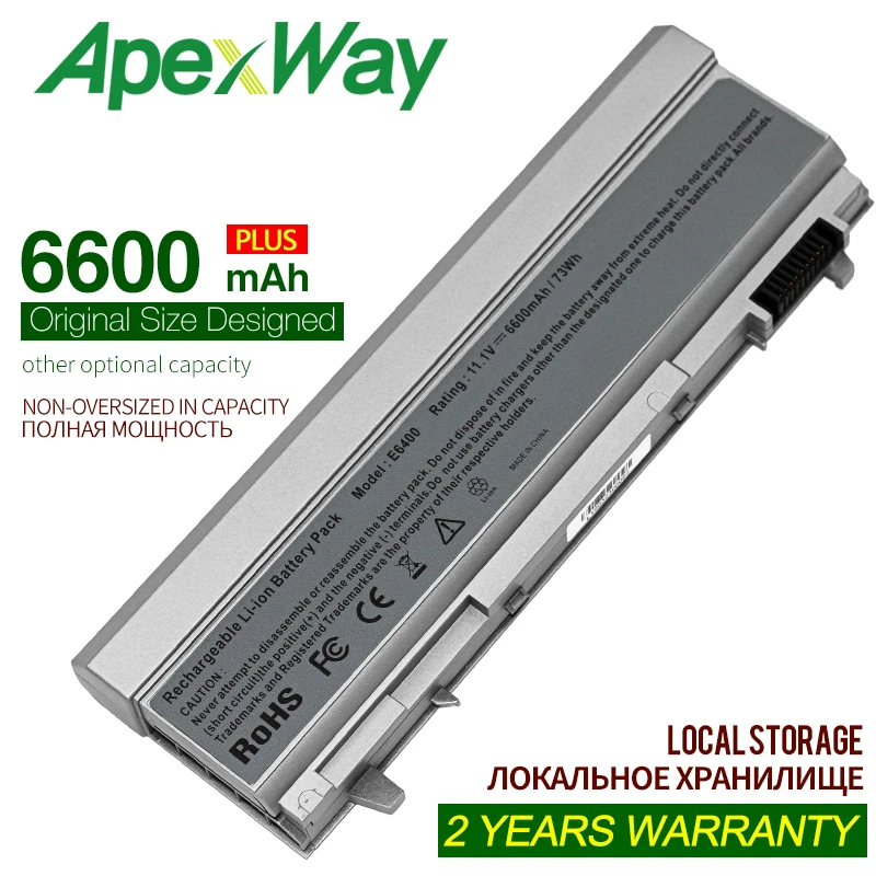 

ApexWay 9 ячеек 11,1 В 6600 мАч Аккумулятор для Dell Latitude E6410 E6510 M2400 M4400 M4500 1M215 C719R W0X4F