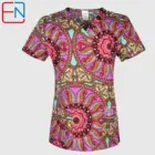 Женская медицинская Униформа скрабы Топы хирургические Uniformes клиника хирургические Топы в 100% хлопок скраб-топ