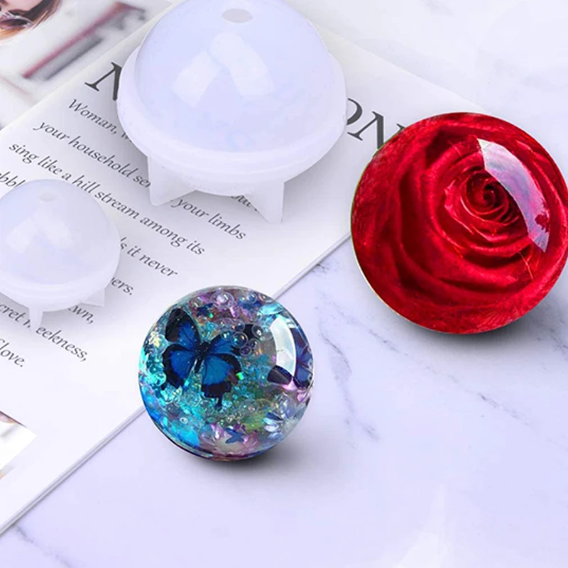 8Pcs Silicone Epoxy Resin Casting Art Molds Include Round Square Sphere Pendant Coaster for DIY Jewelry Flower Pot | Дом и сад
