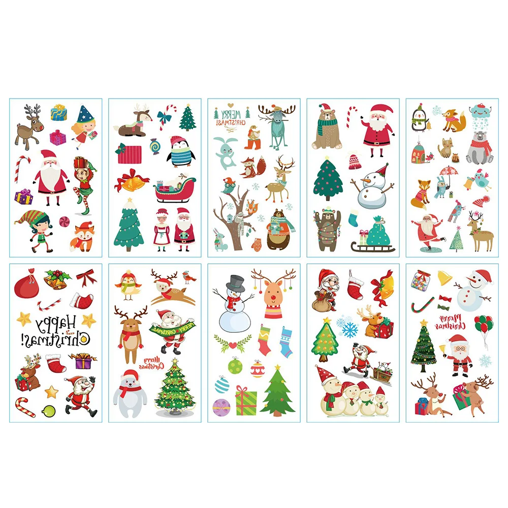 Рождественская татуировка 1 лист декоративная наклейка на тело Веселый