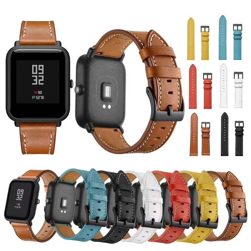 Ремешок для часов из натуральной кожи с металлической пряжкой HUAMI AMazfit Bip