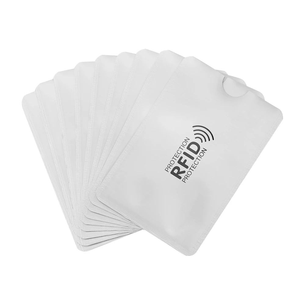 White 10 шт. RFID Блокировка ридер замок держатель для карт Id банк чехол для карт Защита металлический кредитный держатель для карт алюминиевый рукав кошелек - Цвет: White