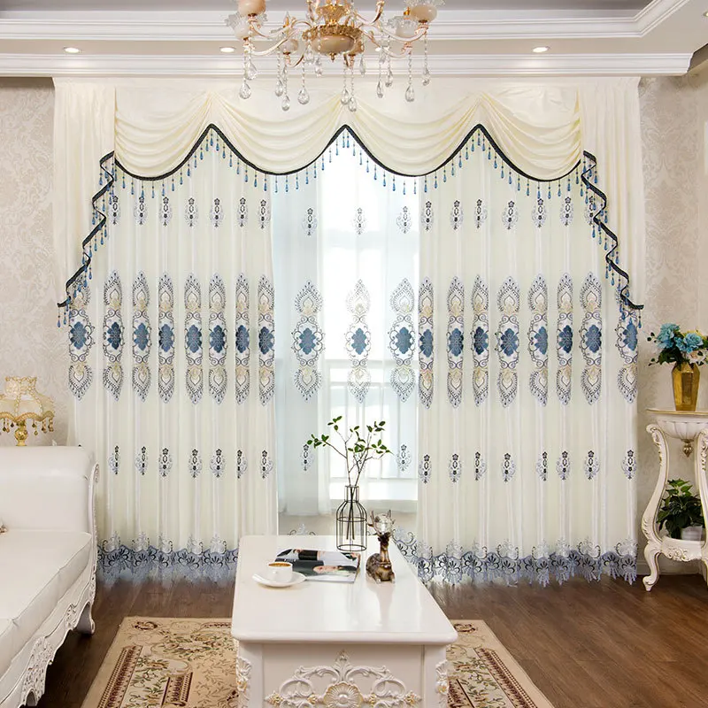 

Luxury European Style Embroidery Curtains for Living Room Thickening Heigh Shading Curtains for Bedroom Home Curtain Decoration