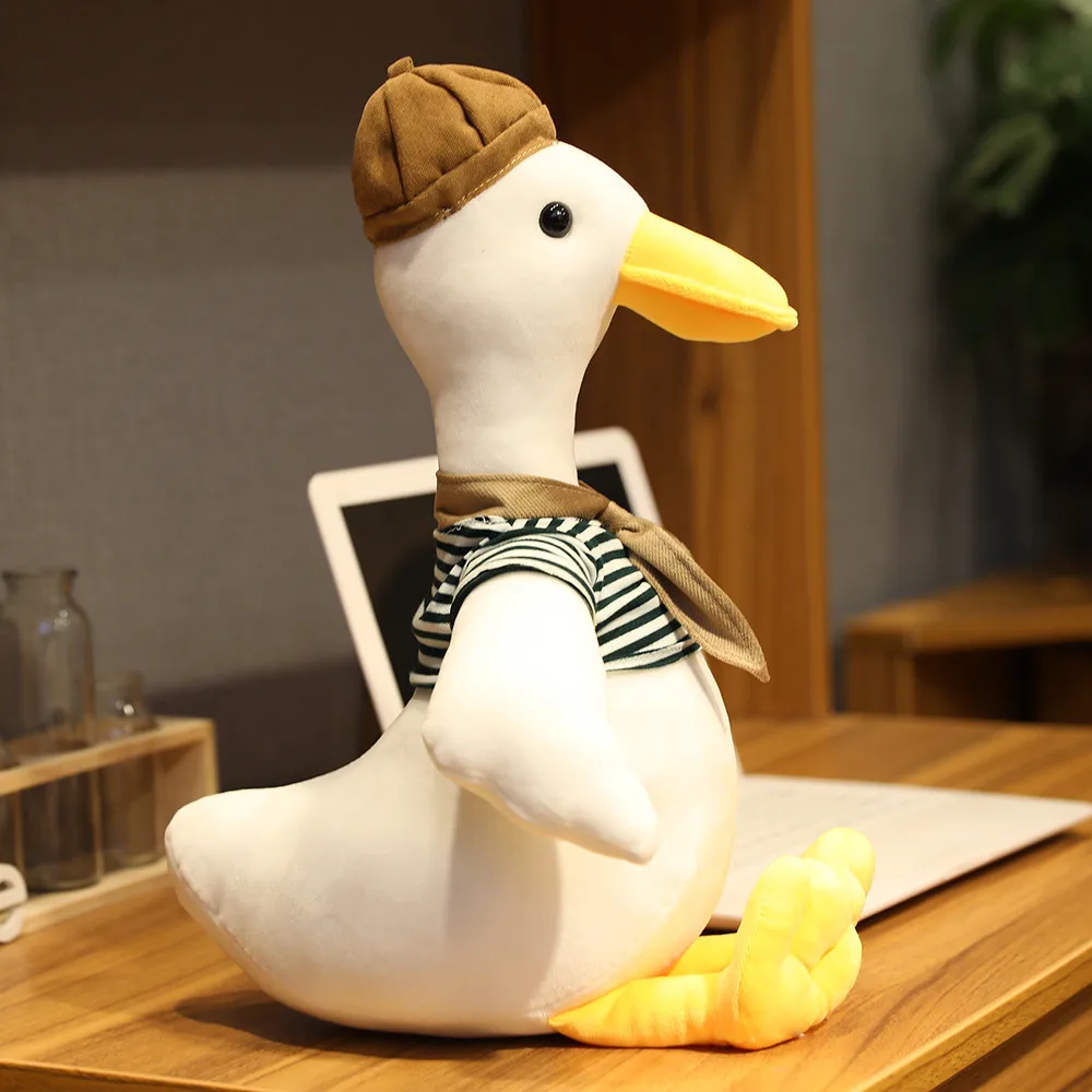 

45/55/75cm Simulation Painter Duck Plush Toy Soft Stuffed Cartoon Animal Dressed Duck Doll Birthday Christmas Gift for Kids