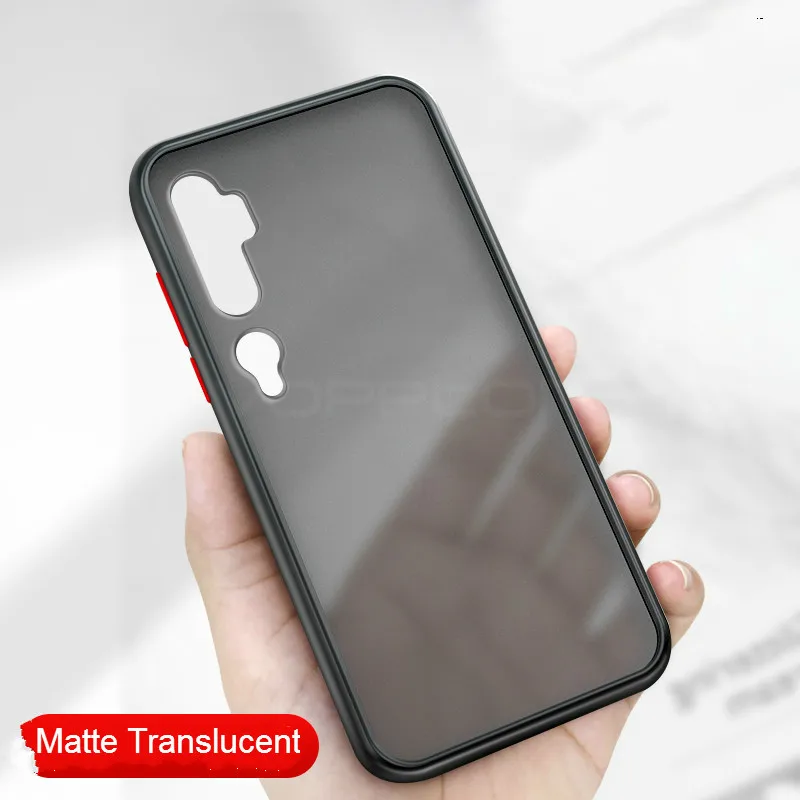 For Xiaomi Mi Note 10 Matte Translucent Case Soft TPU Frame Hard Clear Back Phone Cover for CC9 Pro Note10 |