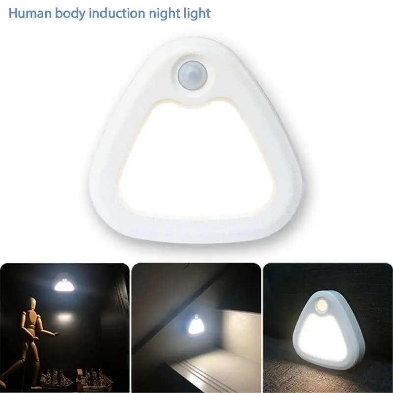 

LED Human Body Induction Night Light Smart Triangle Rise Night Bedroom Wardrobe Cabinet Light Bedside Corridor Toilet Wall Light