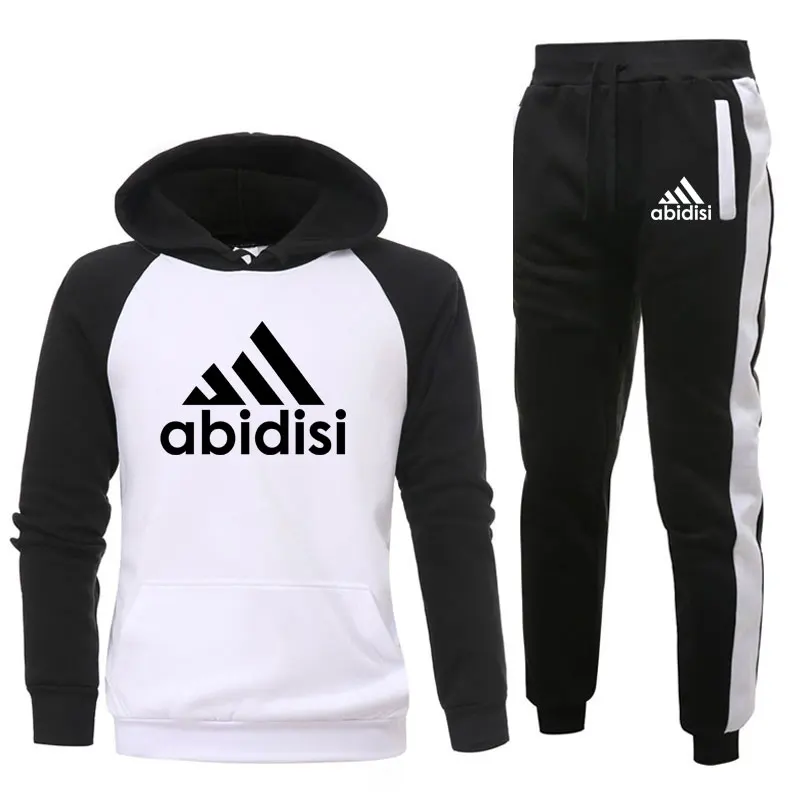 

Winter Hoodie Sets Men Fashion Fleece Red Hoodies Black Brand Pants Casual Jogger Suit Tracksuit Sweatshirt Woman Pullover
