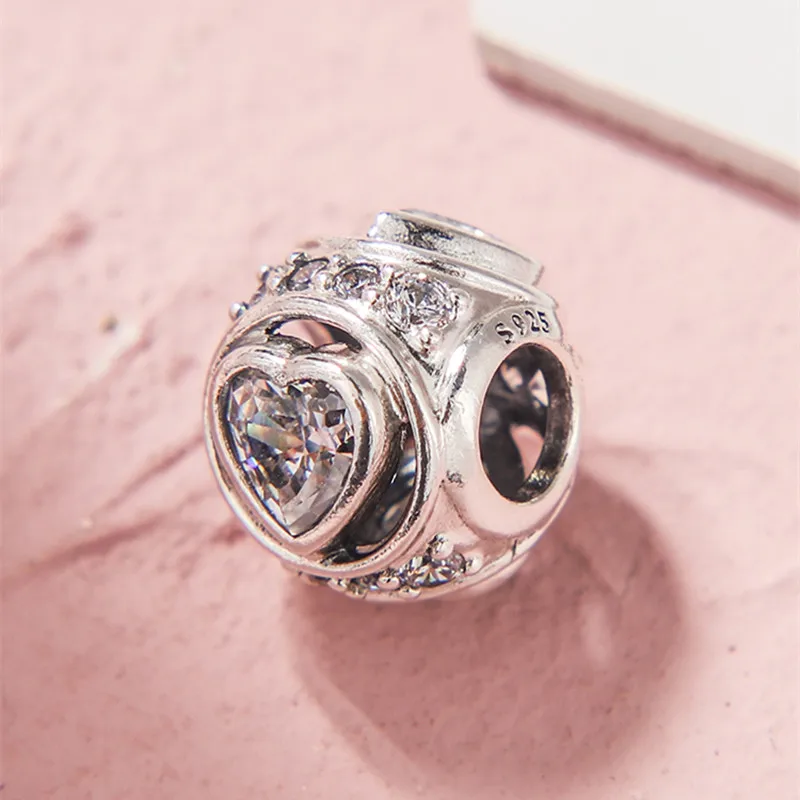 2019 New Winter Elevated Heart Charm 925 Sterling Silver Charms Beads Fit Bracelets Necklaces DIY Women Christmas Gift Jewelry | Украшения