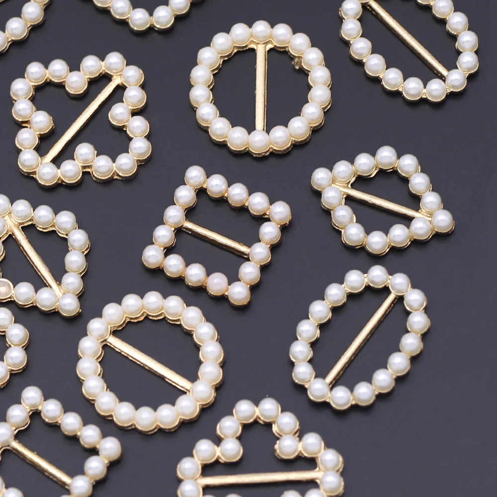 10 шт./компл. жемчужные пряжки квадратные/круглые/в форме сердца для приглашений