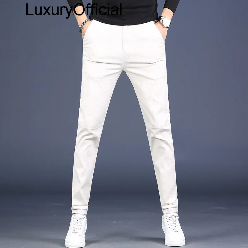 

Autumn casual pants version versatile slim fit small feet Beige pants simple elastic pants western style