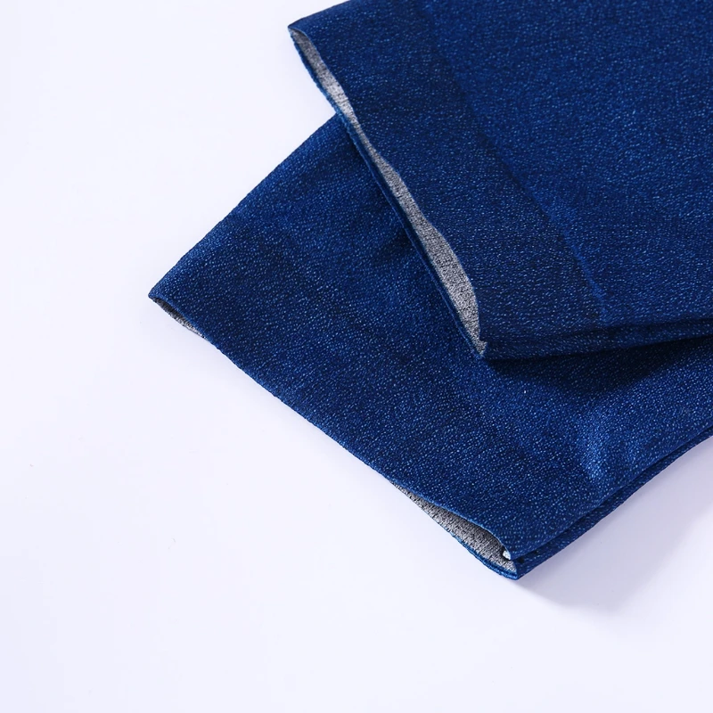 

Women Blue Black High Waist Faux Denim Stretch Pencil Pants Jeans Leggings E5BC