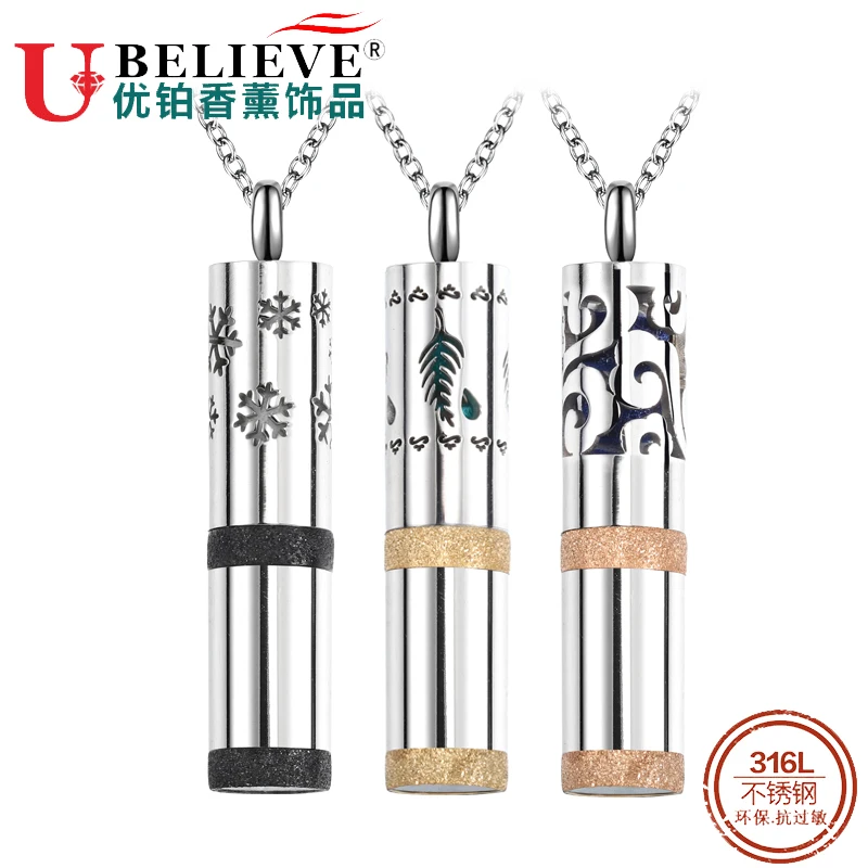 Essential Oil Storage Bottle 8ML Diffuser Necklace 316L Stainless Steel Round Shape Aromatherapy Pendant Jewelry | Украшения и