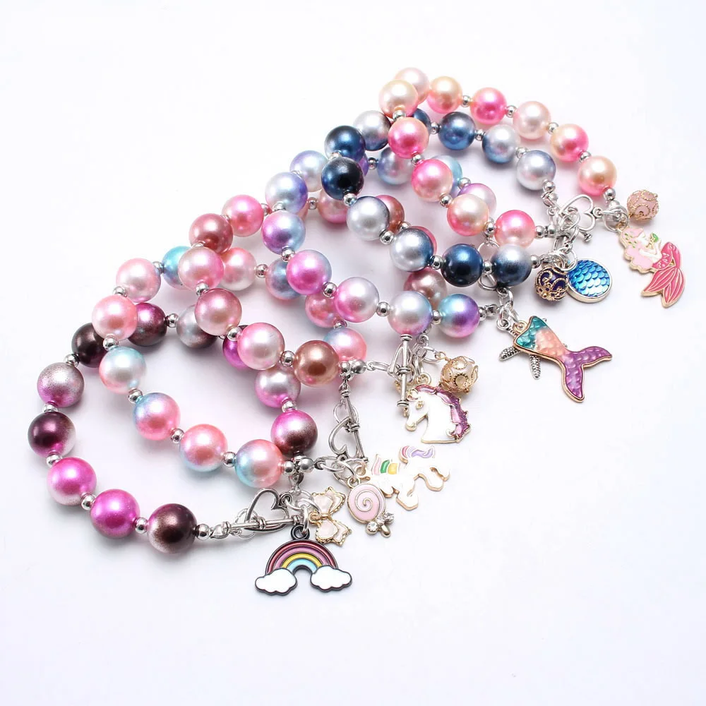 Детский браслет с радужными бусинами в стиле бохо | Украшения и аксессуары