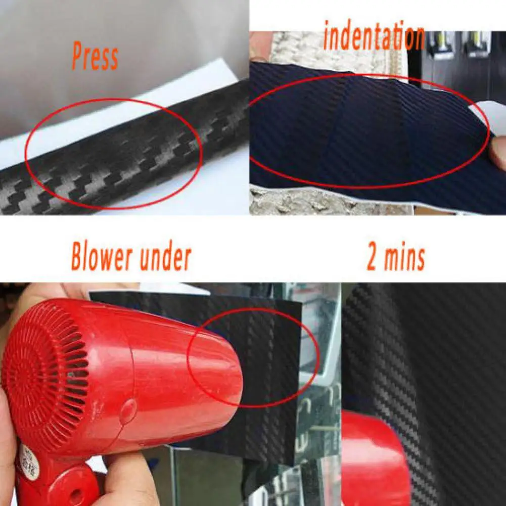 Черная 3D виниловая клейкая пленка из углеродного волокна рулон декоративных