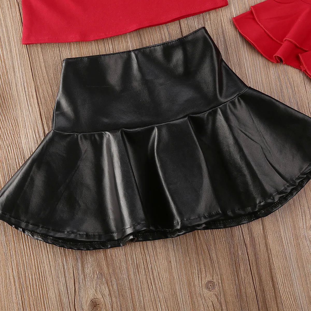 Модные детские комплекты одежды для маленьких девочек топы с открытыми плечами и