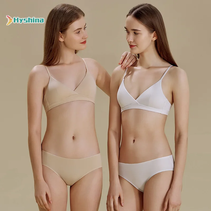 Комплект нижнего белья для девушек бюстгальтер без косточек хлопок | Женская