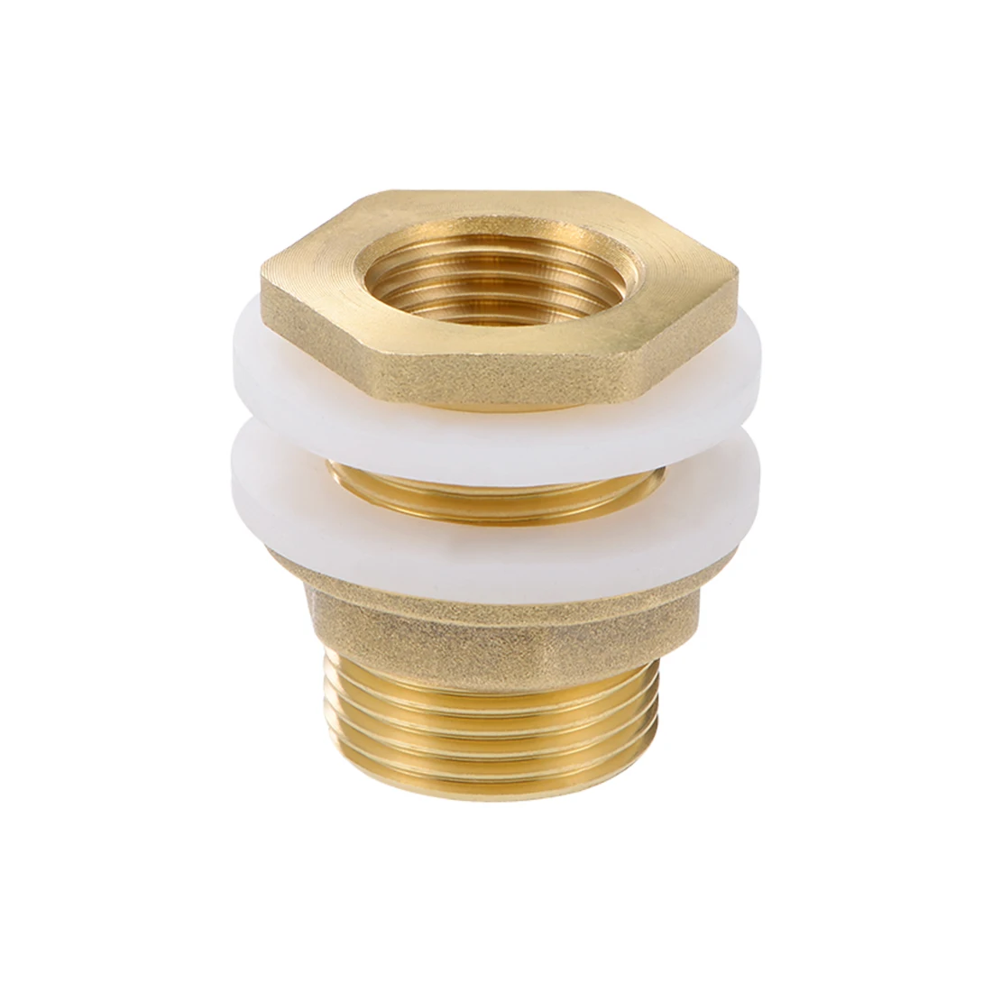 uxcell Brass Threaded Pipe Fitting G3/4 Male x G1/2 Female Hex Bushing Adapter 39mm Length