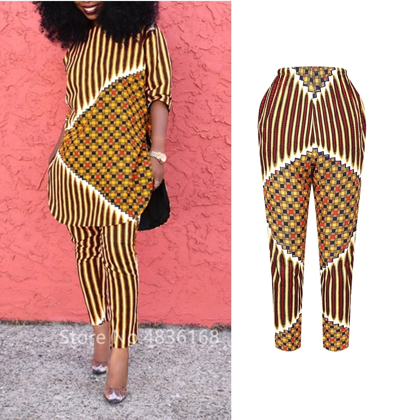 Женская африканская одежда брюки карандаш с эластичным поясом и