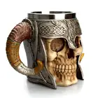 450 мл 3D череп Рог рыцарь крутая чашка из нержавеющей стали кофейные чашки и кружки кофейные кружки подарки на Хэллоуин барная чашка стакан для питья