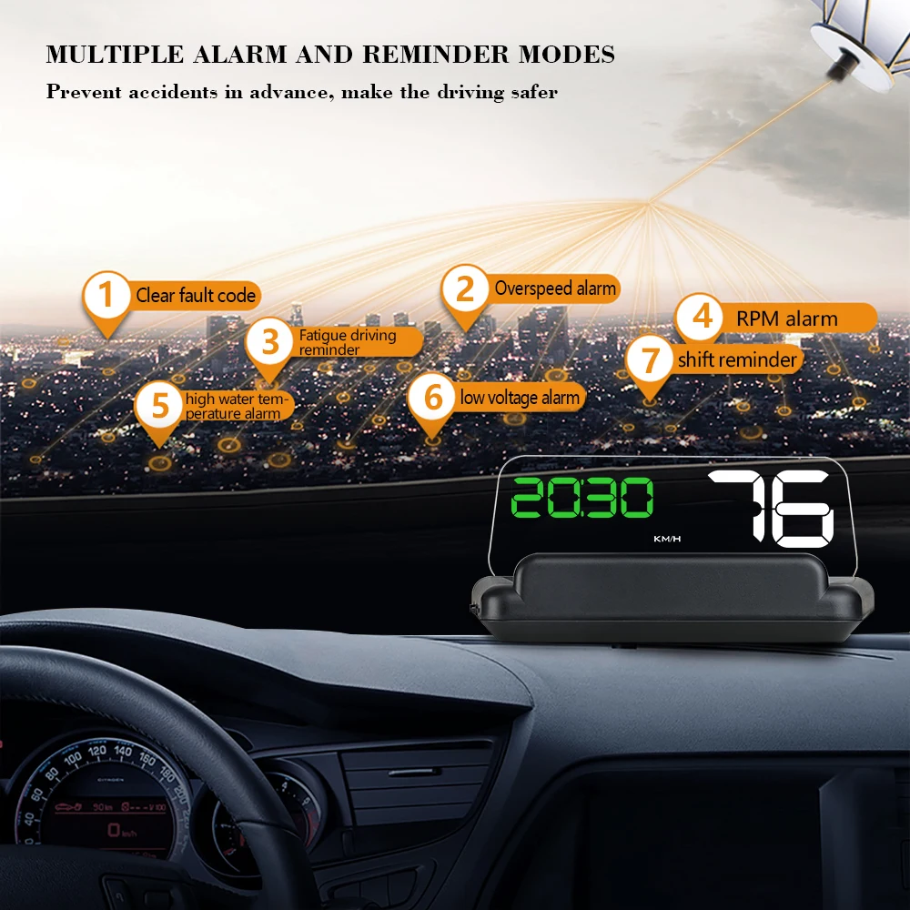 Автомобильный проектор лобового стекла HUD C500 зеркальный прибор для измерения